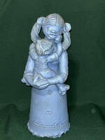Rare indigo blue blacksmith Eva ceramic statue 36 cm