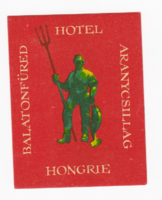 Hotel Aranycsillag Balatonfüred Hongrie - az 1960-as évekből származó bőrönd címke
