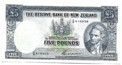 5 dollár 1940-55 Új Zéland  Nagyon szép Ritka