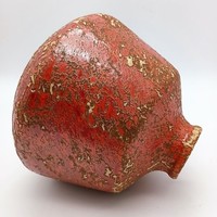 17 Cm retro vase, Hungarian applied art ceramics