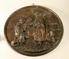 Bronzírozott fém falikép 572