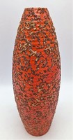 29,5 cm, szivar formájú retro váza, magyar iparművészeti kerámia