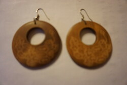 50 Mm., wood-turned, hole and pattern earrings for little girls for sale