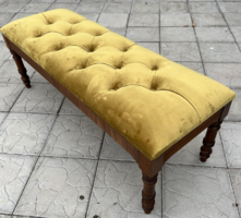 Upholstered chesterfield-style chest, bench, end of bed or sofa with shoe rack