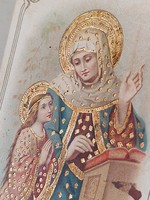 Old small image of St. Anne, prayer image, prayer sheet, grace image