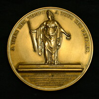 1837 French bronze plaque commemorating the introduction of the decimal metric system