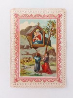 Old small holy picture prayer picture with lace edges