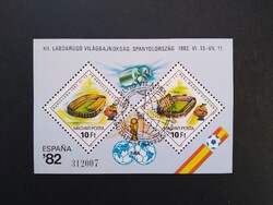1982 Labdarúgó VB blokk Spanyolország emlékbélyegzővel