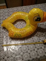 Beach toy, inflatable rubber duck, negotiable