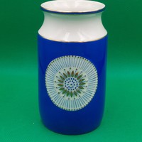 Mid-century Hollóházi kék váza