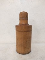 Antique apothecary glass traveling medical device in a wooden holder medicine pharmacist 709 6531