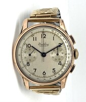 Vintage breitling premier 782 18k rose gold chronograph watch