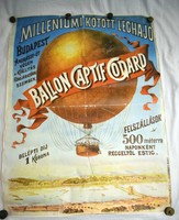 Millennium knitted airship Budapest advertising poster offset original reprint 80 x 106 cm damaged!
