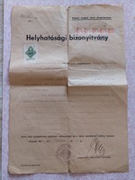 Old document 1945 municipal certificate