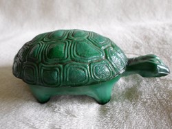 Art deco curt schlevogt green malachite glass turtle