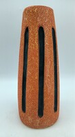 Retro vase with cracked glaze, Hungarian applied arts ceramics, 22 cm high