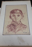 Réti Mátyás boy, ink drawing