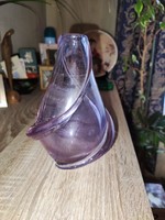 Üveg váza csavart díszítéssel (18 cm)