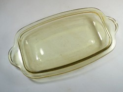 Retro old marked colored glass Jena bowl roof offering bowl lid -jeuer jest saale-glas mark