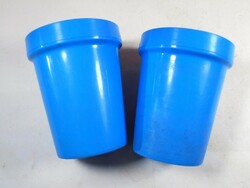 Retro régi kék műanyag fürdőszoba fogmosó pohár- Kastimat Csehszlovák gyártmány-kb.1970es évek -2db