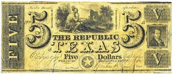 Texas $5 1839 Replica