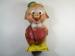 Retro régi gumi sípolós játék figura  - malac malacka - 1970-es évekből