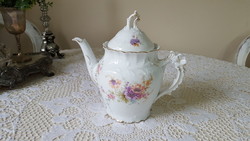 Antik,gyönyörű virágos teás-kávéskancsó,kanna
