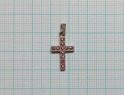 Antique small silver cross with marcasite