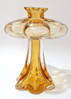 Meseszép, szecessziós formavilágú antik üvegváza