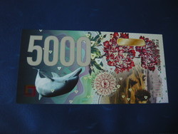 Aurora island $5000 2020 dolphin snail bird flower ! Ouch! Rare fantasy money!