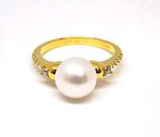 Gyöngyös arany gyűrű (ZAL-Au105811)