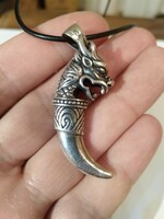 925 silver gervid dragon pendant, dragon tooth, fang