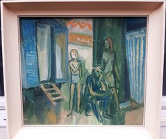 Menyhárt József (1901-1976) Előadás Előtt,Képcsarnokos Festmény