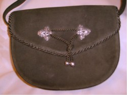 Válpántos Színházi táska ezüst rátéttel antik egyedi készítésű bársony ritkaság