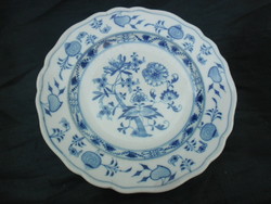 Antik Meisseni, hagyma mintás, kézzel festett tál, tányér, hibátlan, gyűjtői darab