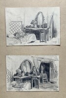 Two balla lászló drawings on one page.