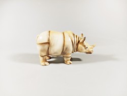 Herend gray rhino figure, hand-painted porcelain, flawless! (B124)