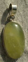 925 Silver pendant with natural lemon jade