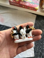 Német porcelán zenész pingvin figura