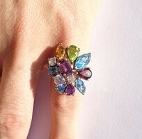 12 925 silver ring with colorful stones