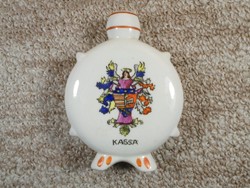 Antique ceramic water bottle - cash register souvenir - Szakmáry's raven house marked