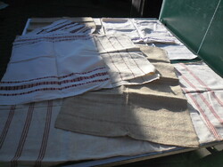 12 old folk embroidered linen tablecloths. Large, in condition according to photos
