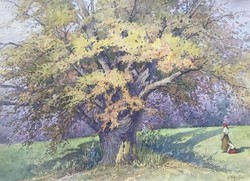 Gyökössy Lajos őszi akvarell festménye.