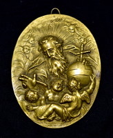 With the almighty globe among angels ... Xix. No. The first half is a bronze plaque
