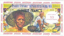 French Antilles 10 French francs 1961 replica