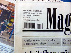 2022 July 7 / Hungarian nation / for birthday!? Original newspaper! No.: 23717