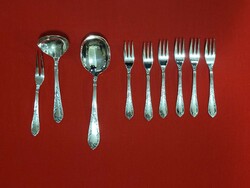 Antik ezüst ötvözet 6 személyes kis evőeszköz készlet
