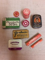 8 old metal and other medicine boxes in one