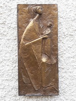 Erwin Huber bronze plaque commemorating the papal visit to Austria in 1988