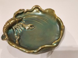 Zsolnay crab-snake bowl eosin, 15 cm